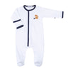 Tiger Pride Embroidered Footie - Navy Orange - Magnolia BabyFootie