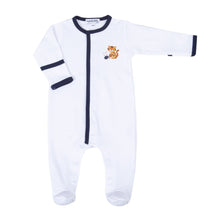  Tiger Pride Embroidered Footie - Navy Orange - Magnolia BabyFootie