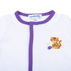 Tiger Pride Embroidered Footie - Purple Gold - Magnolia BabyFootie