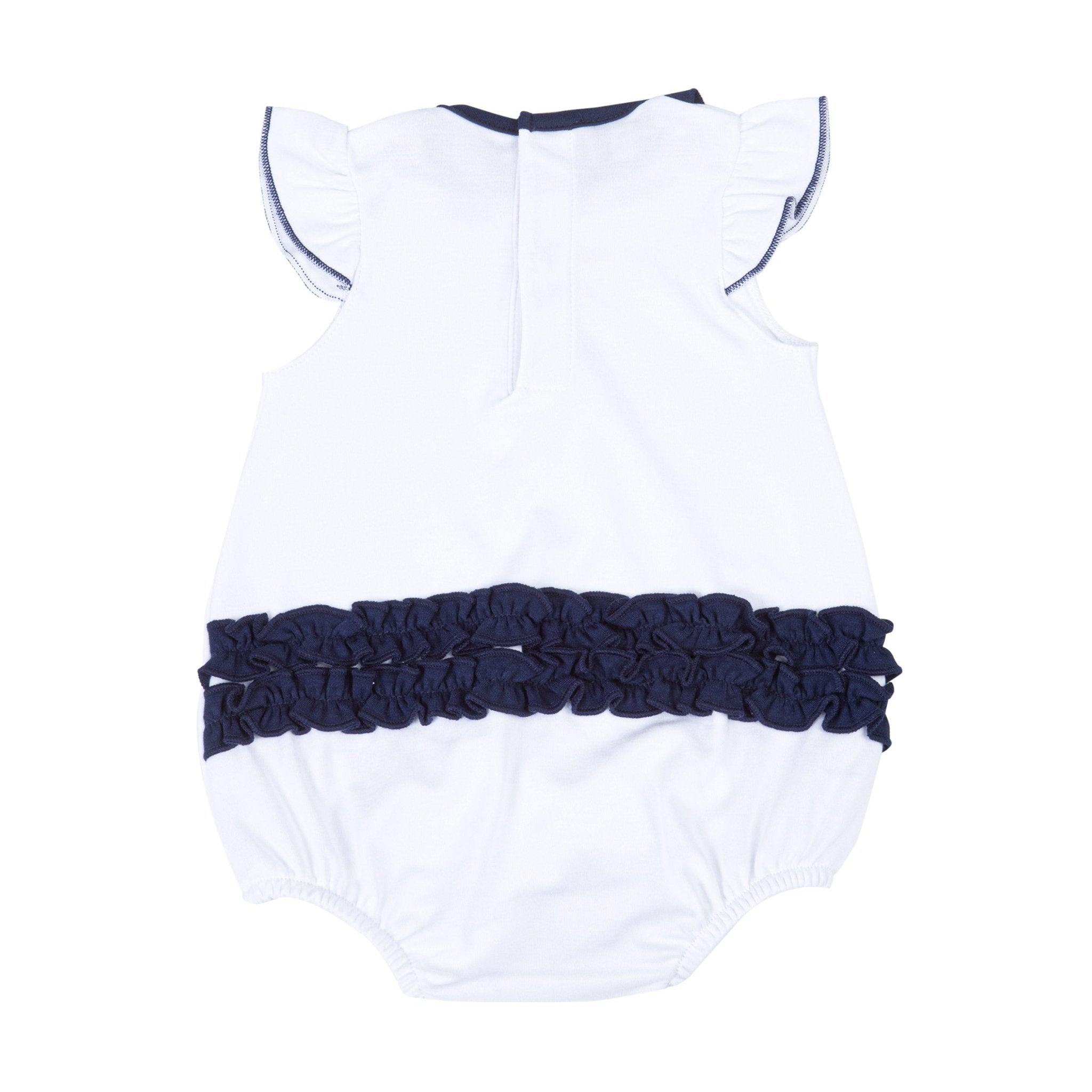 Tiger Pride Embroidered Ruffle Bubble - Navy Orange - Magnolia BabyBubble
