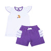 Tiger Pride Embroidered Ruffle Short Set - Purple Gold - Magnolia BabyShort Set