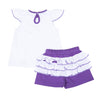 Tiger Pride Embroidered Ruffle Short Set - Purple Gold - Magnolia BabyShort Set