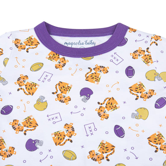 Tiger Pride Long Pajamas - Purple Gold - Magnolia BabyLong Pajamas