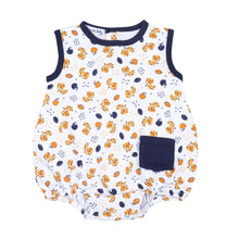  Tiger Pride Print Boy Bubble - Navy Orange - Magnolia BabyBubble