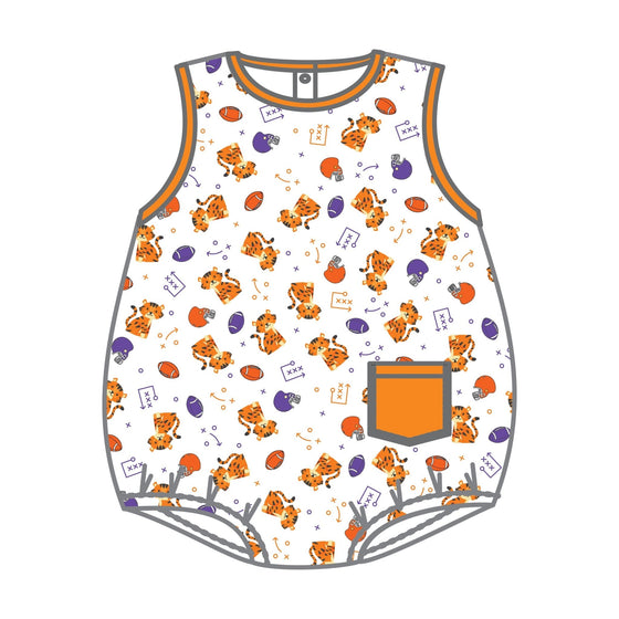 Tiger Pride Print Boy Bubble - Orange Purple - Magnolia BabyBubble