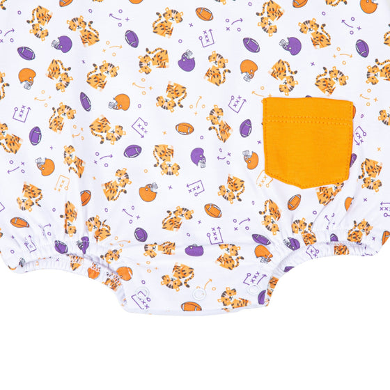 Tiger Pride Print Boy Bubble - Orange Purple - Magnolia BabyBubble