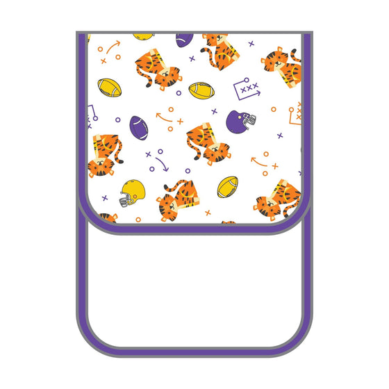 Tiger Pride Print Burp Cloth - Purple Gold - Magnolia BabyBurp Cloth