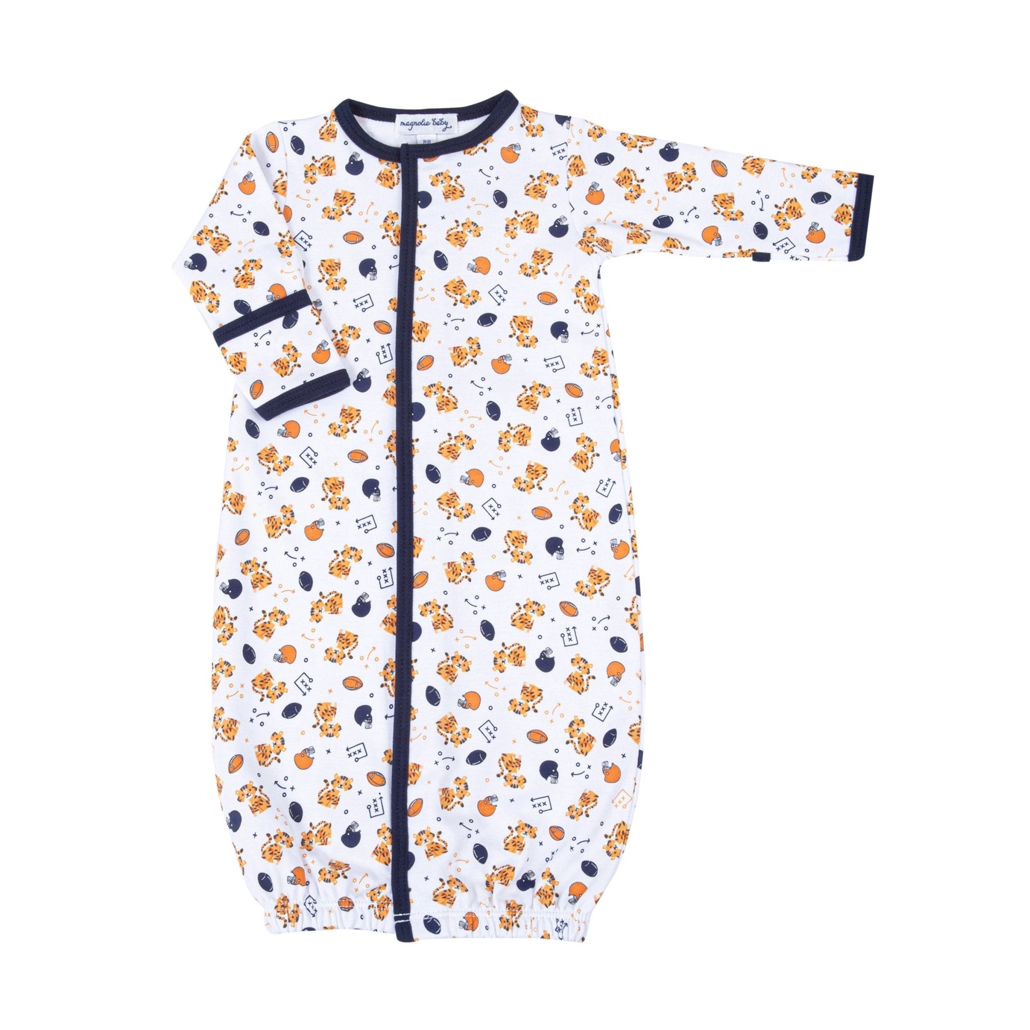 Tiger Pride Print Converter - Navy Orange - Magnolia BabyConverter Gown