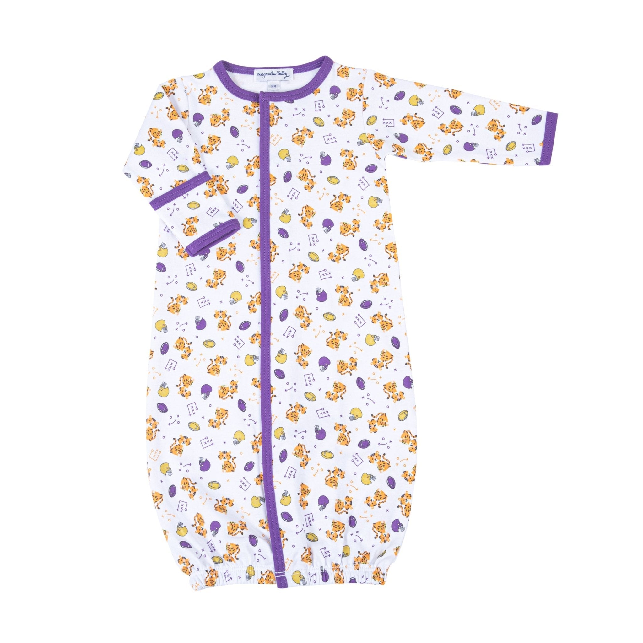 Tiger Pride Print Converter - Purple Gold - Magnolia BabyConverter Gown