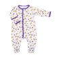 Tiger Pride Print Footie - Purple Gold - Magnolia BabyFootie