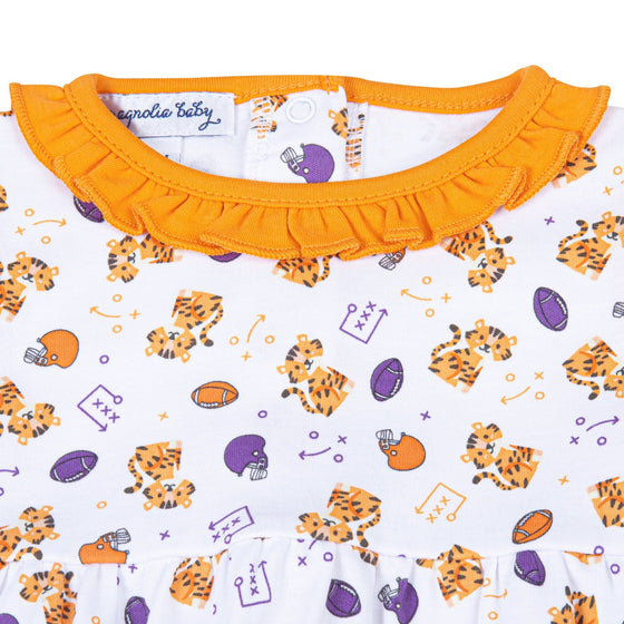 Tiger Pride Print Girl Bubble - Orange Purple - Magnolia BabyBubble