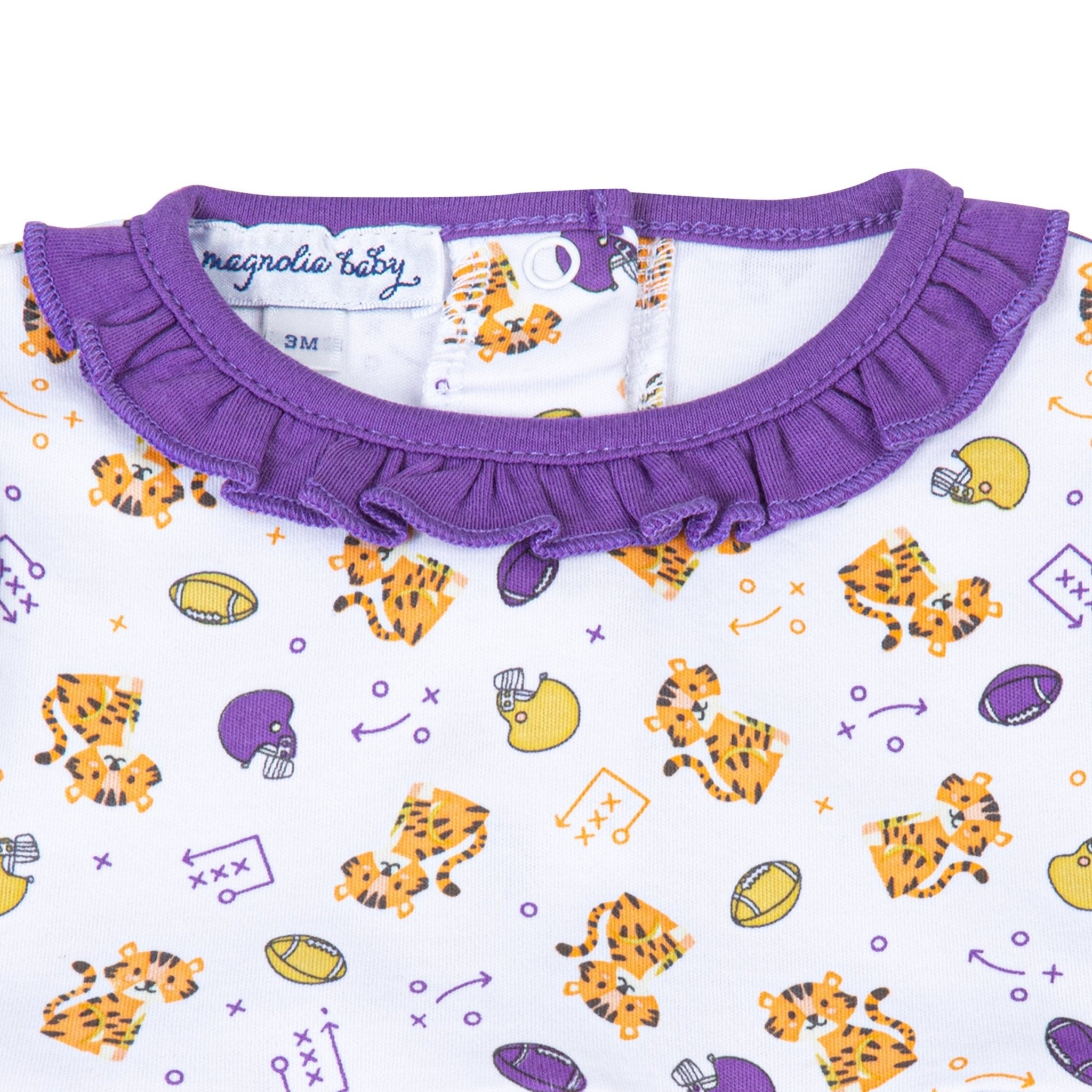 Tiger Pride Print Girl Bubble - Purple Gold - Magnolia BabyBubble