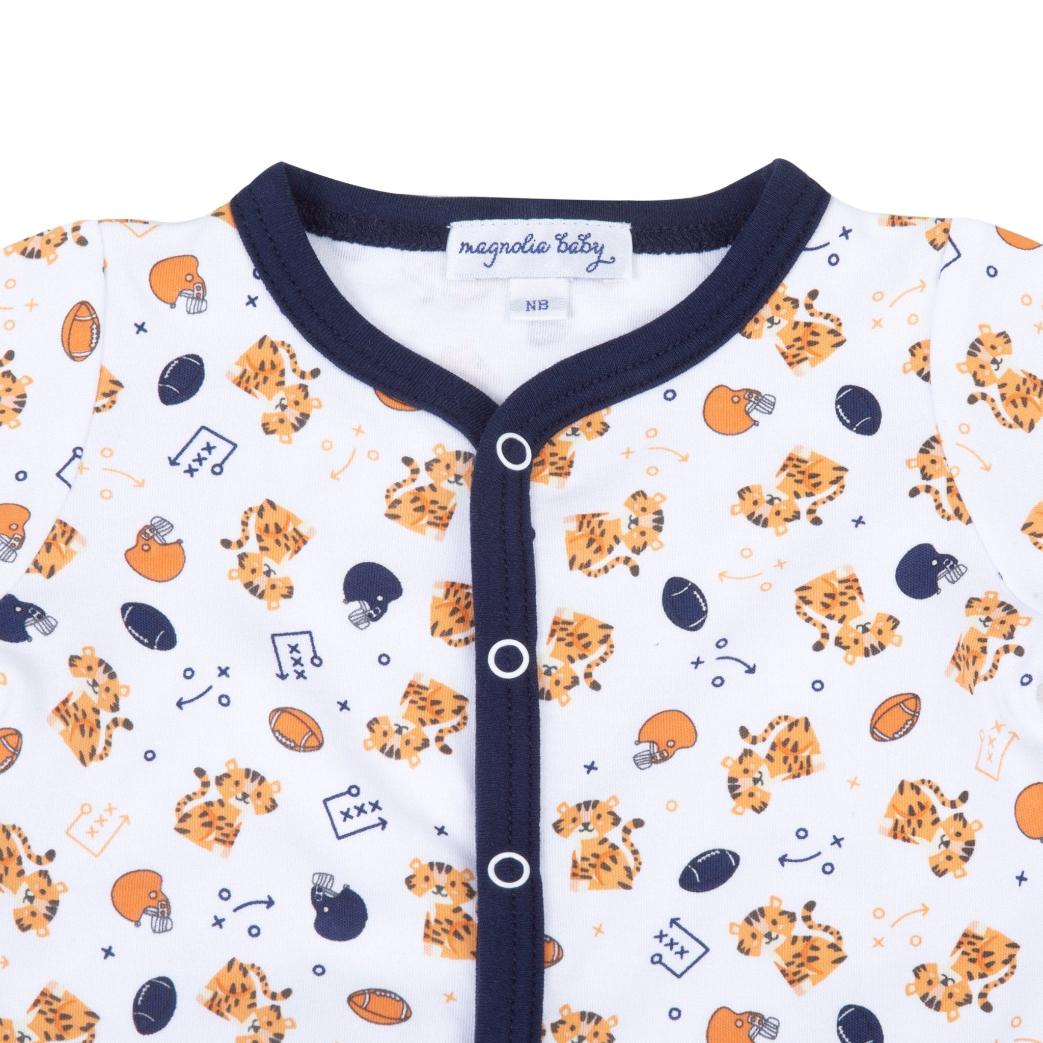 Tiger Pride Print Playsuit - Navy Orange - Magnolia BabyPlaysuit