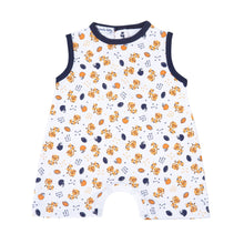  Tiger Pride Print Short Playsuit - Navy Orange - Magnolia BabyShort Playsuit