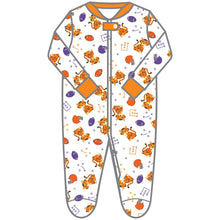  Tiger Pride Print Zip Footie - Orange Purple - Magnolia BabyFootie