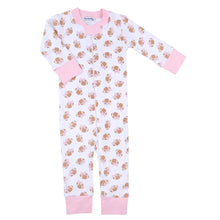  Tiny Football Zipped Pajamas in Pink - Magnolia BabyZipper Pajamas