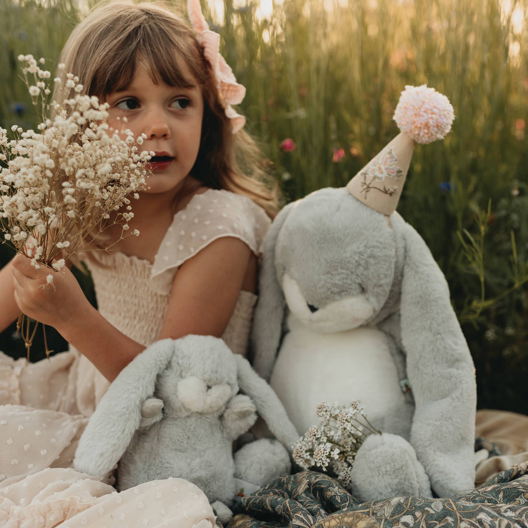 Tiny Nibble 8" Bunny - Gray - Magnolia Baby