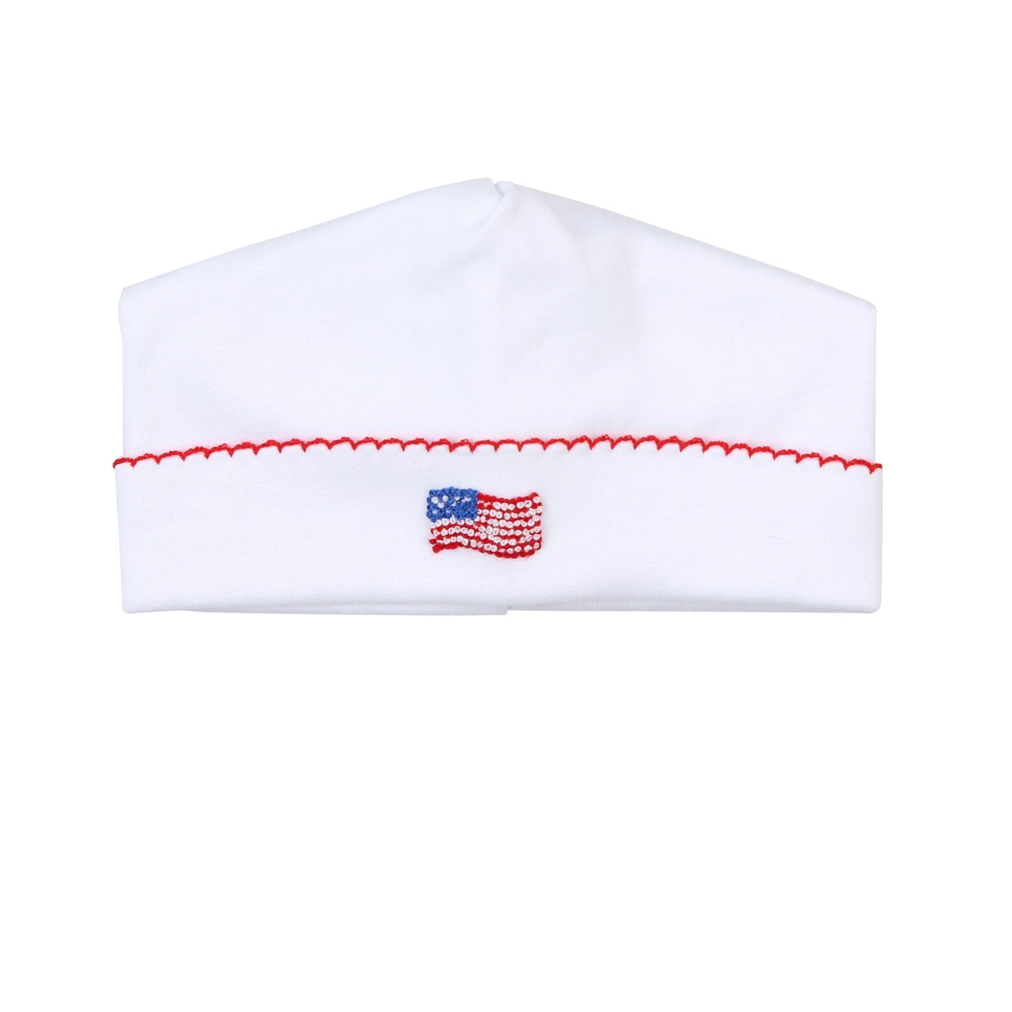 Tiny Red, White and Blue Embroidered Hat - Red - Magnolia BabyHat