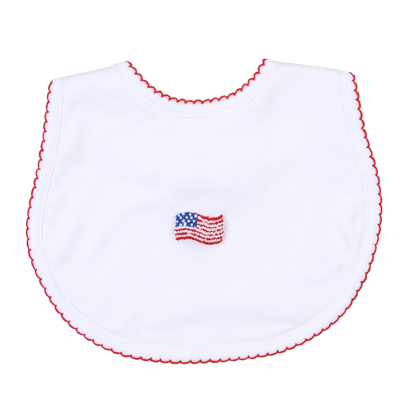 Tiny Red, White & Blue Embroidered Bib - Magnolia BabyBib