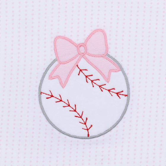 Tiny Slugger Applique Bib - Pink - Magnolia BabyBib