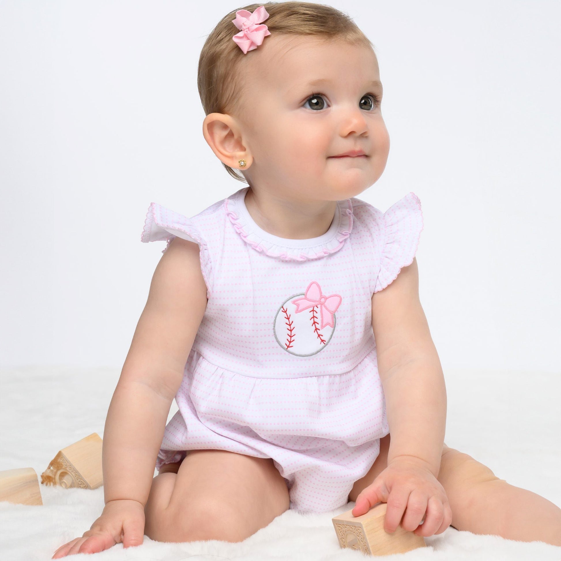 Tiny Slugger Applique Bubble - Pink - Magnolia BabyBubble