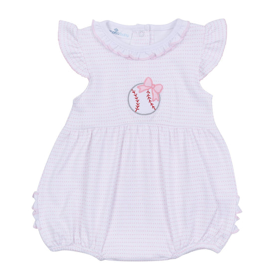 Tiny Slugger Applique Bubble - Pink - Magnolia BabyBubble