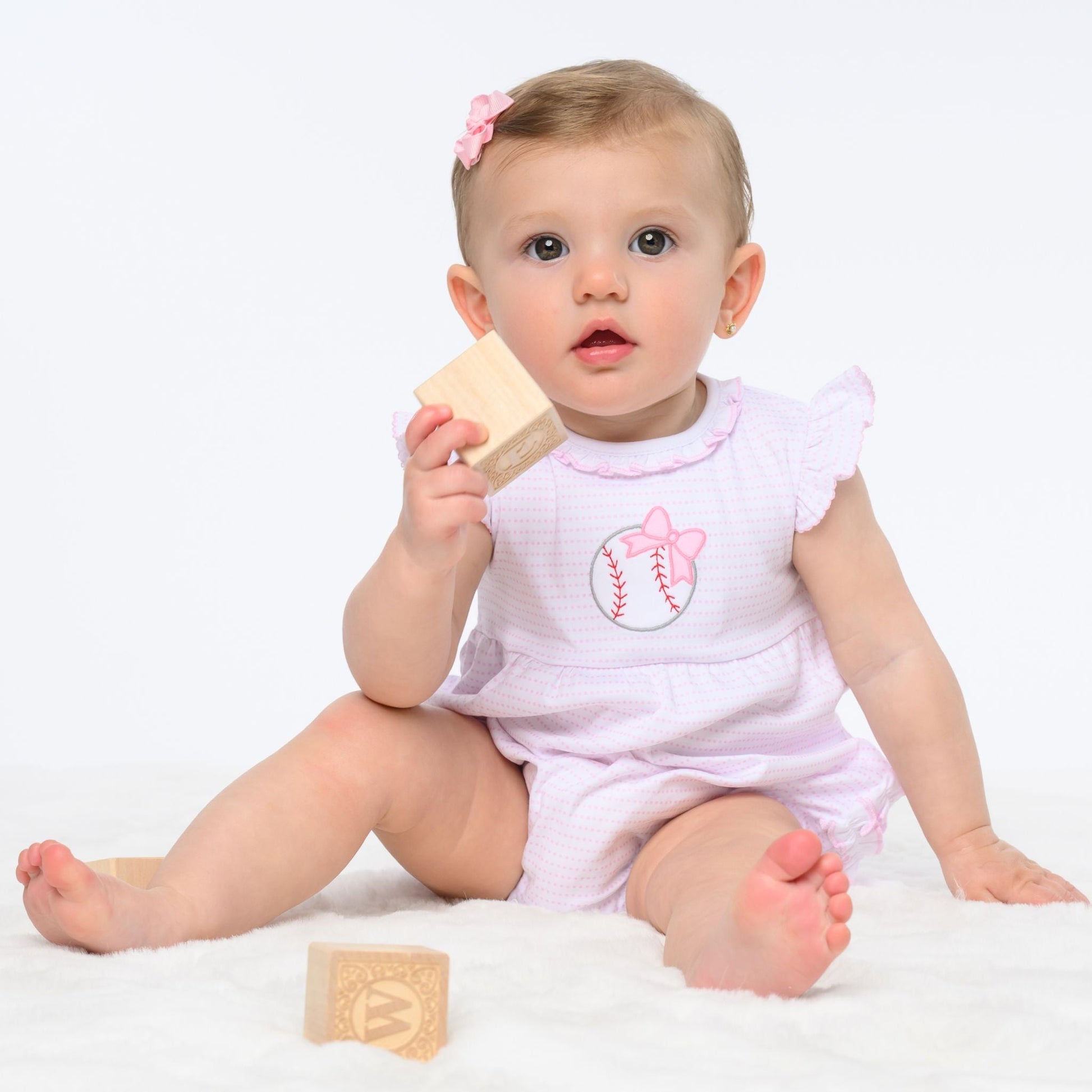 Tiny Slugger Applique Bubble - Pink - Magnolia BabyBubble