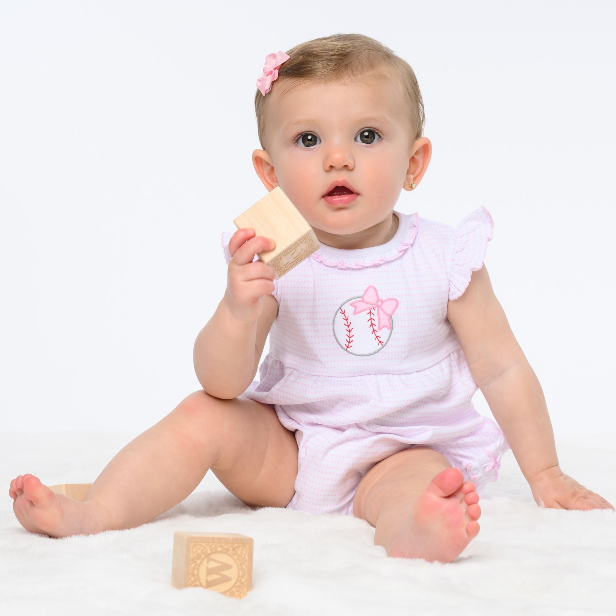 Tiny Slugger Applique Bubble - Pink - Magnolia BabyBubble