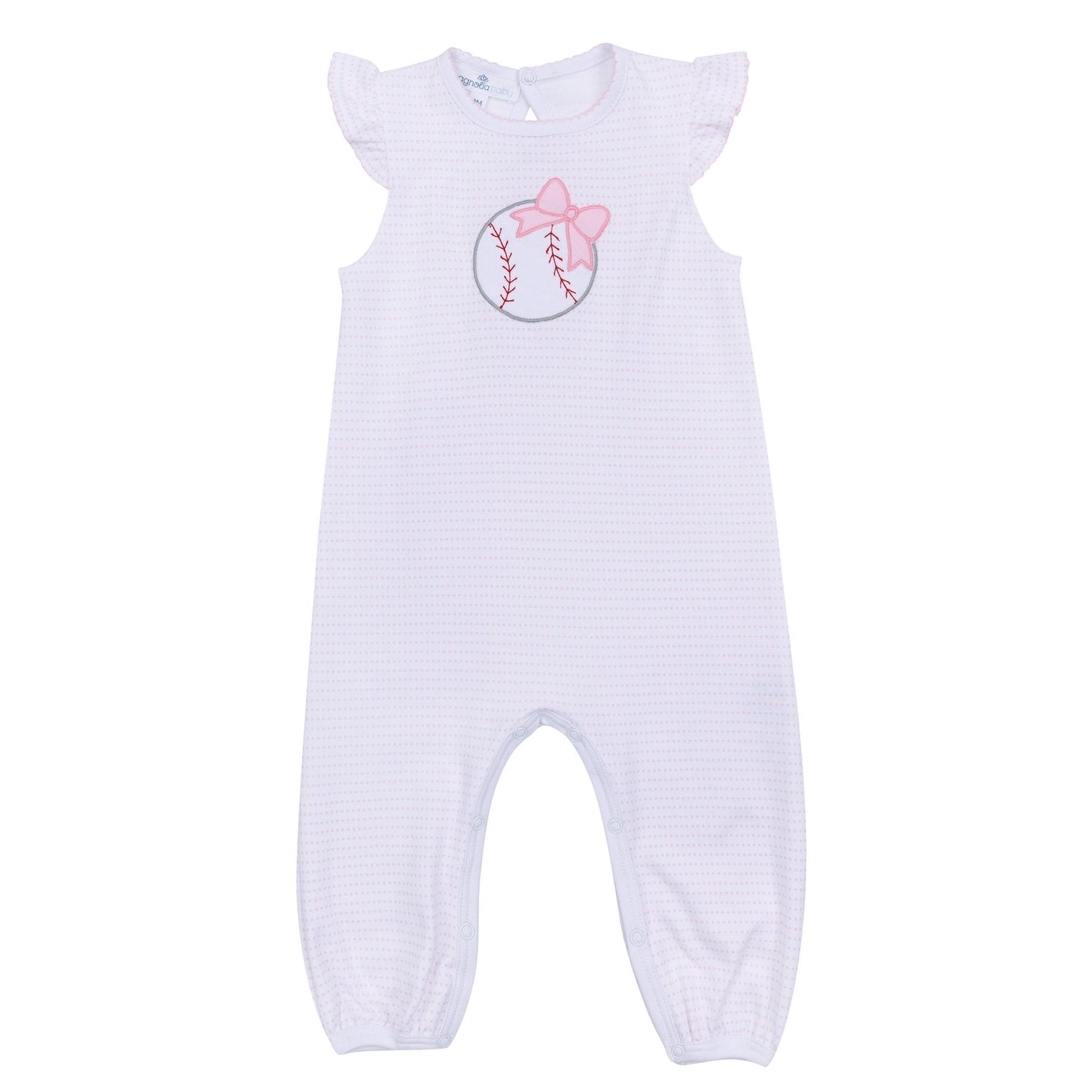Tiny Slugger Applique Flutters Playsuit - Pink - Magnolia BabyPlaysuit