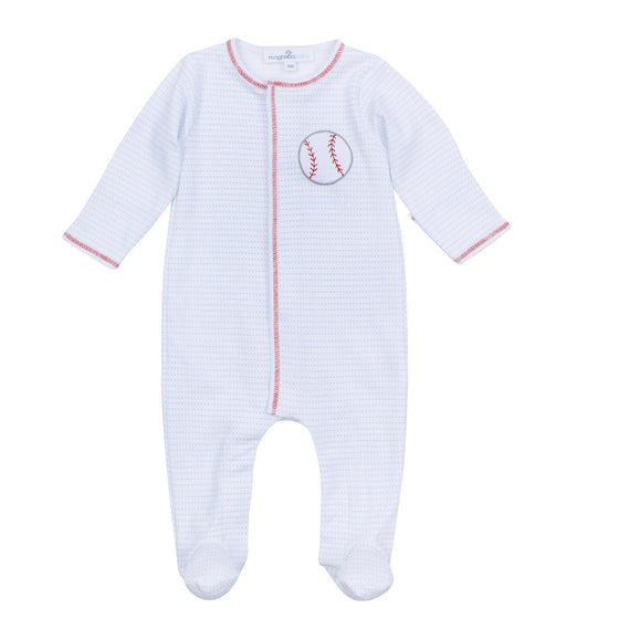 Tiny Slugger Applique Footie - Light Blue - Magnolia BabyFootie