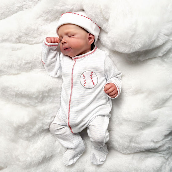 Tiny Slugger Applique Footie - Light Blue - Magnolia BabyFootie