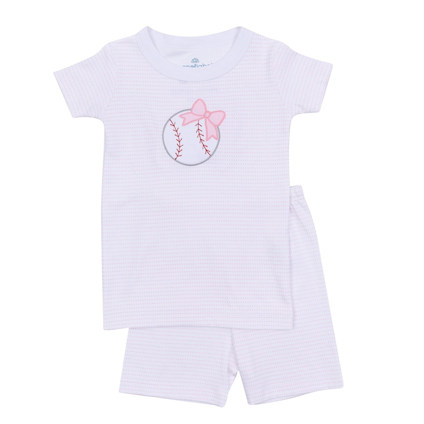 Tiny Slugger Applique Short Pajamas - Pink - Magnolia BabyShort Pajamas