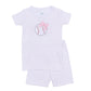 Tiny Slugger Applique Short Pajamas - Pink - Magnolia BabyShort Pajamas