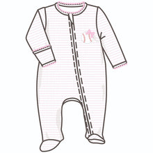 Tiny Slugger Applique Zip Footie - Pink - Magnolia BabyFootie