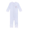 Tiny Slugger Applique Zip Pajamas - Light Blue - Magnolia BabyZipper Pajamas