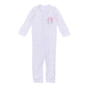 Tiny Slugger Applique Zip Pajamas - Pink - Magnolia BabyZipper Pajamas