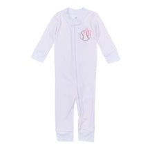  Tiny Slugger Applique Zip Pajamas - Pink - Magnolia BabyZipper Pajamas