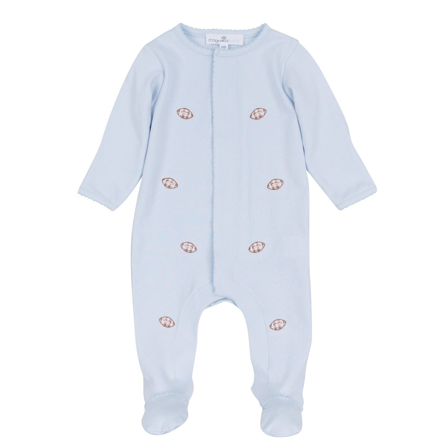 Magnolia Baby_Tiny Tailgater Footie - Light Blue_1
