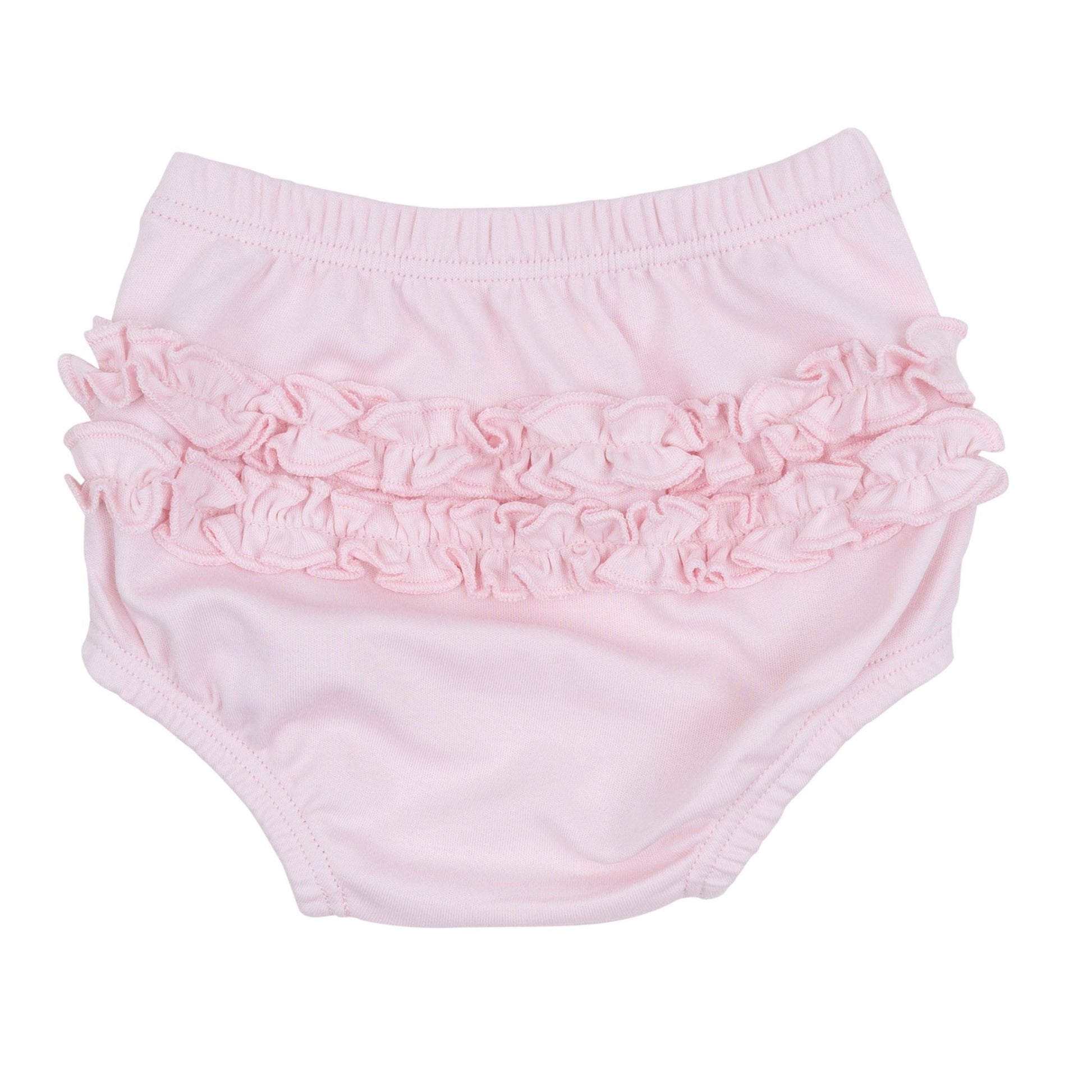 Magnolia Baby_Tiny Tailgater Hand-Embroidered Ruffle Diaper Cover Set - Pink_3