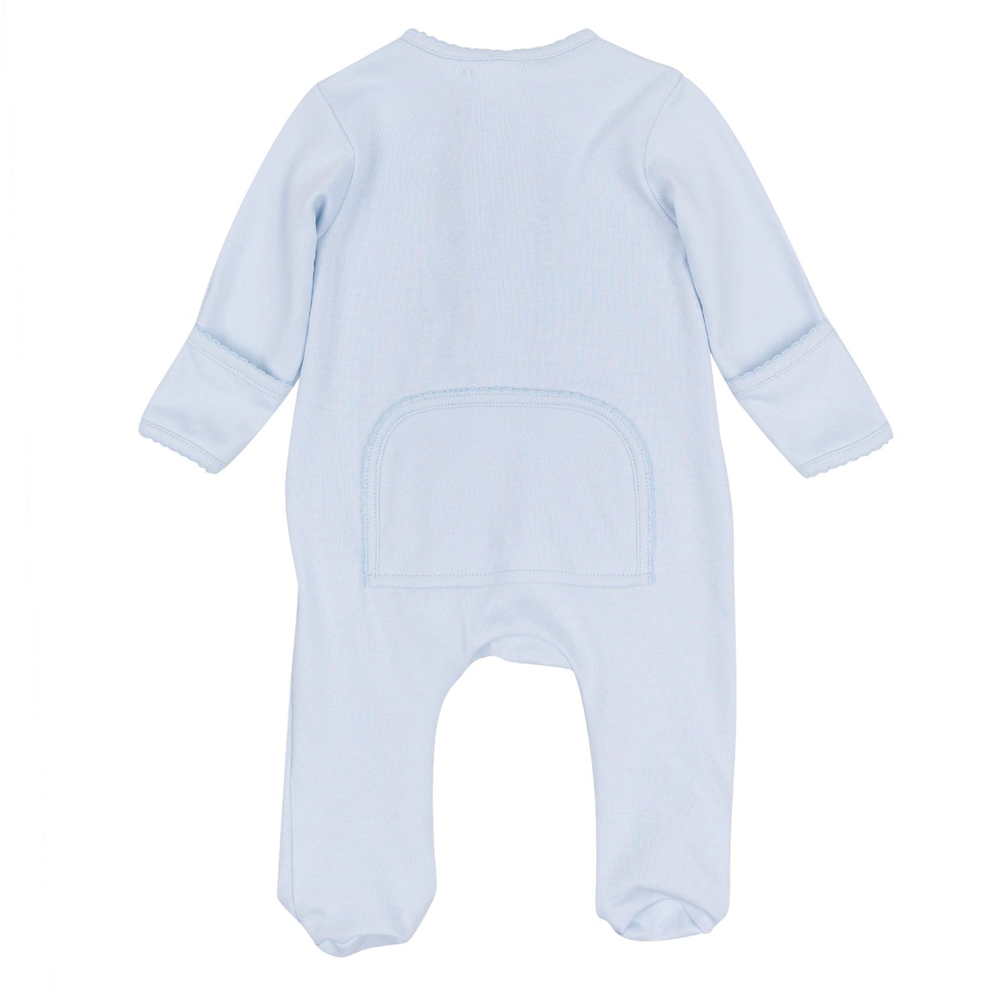 Magnolia Baby_Tiny Tailgater Hand-Embroidered Zip Footie - Light Blue_3