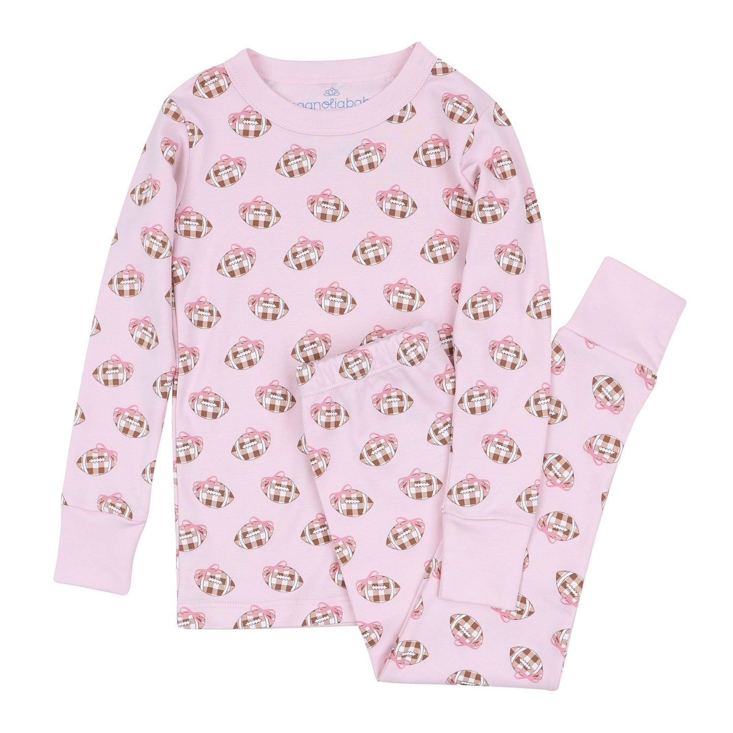 Magnolia Baby_Tiny Tailgater Long Pajamas - Pink_2