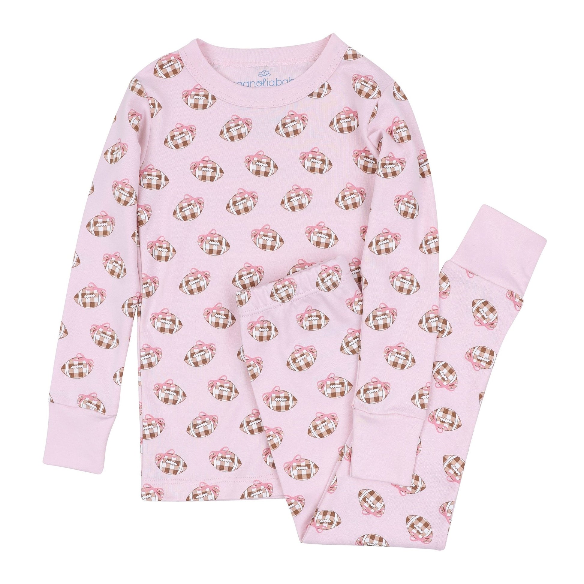 Magnolia Baby_Tiny Tailgater Long Pajamas - Pink_2