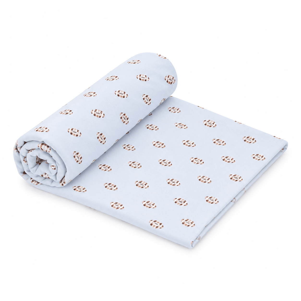 Magnolia Baby_Tiny Tailgater Print Swaddle Blanket - Light Blue_1