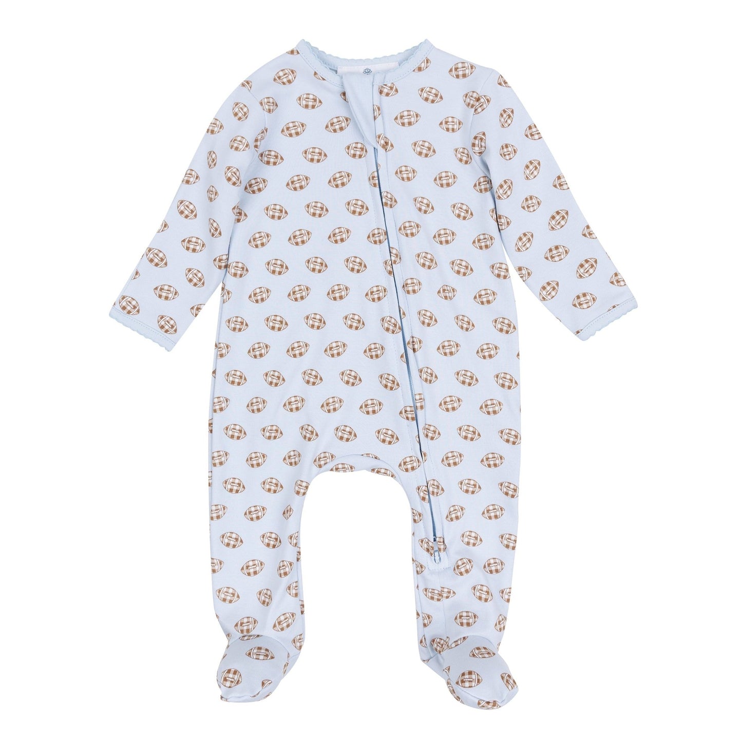 Magnolia Baby_Tiny Tailgater Print Zip Footie - Light Blue_5