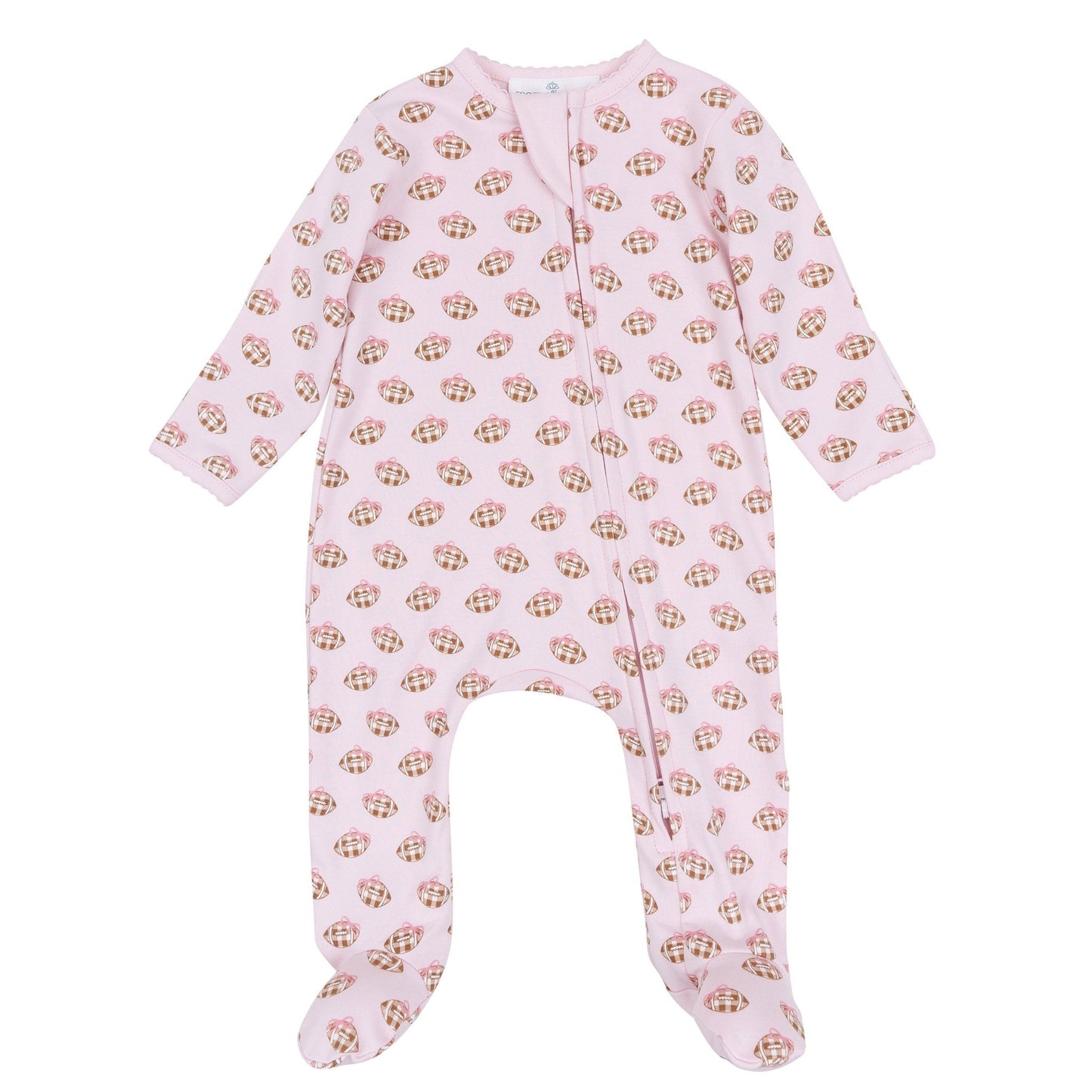 Magnolia Baby_Tiny Tailgater Print Zip Footie - Pink_1
