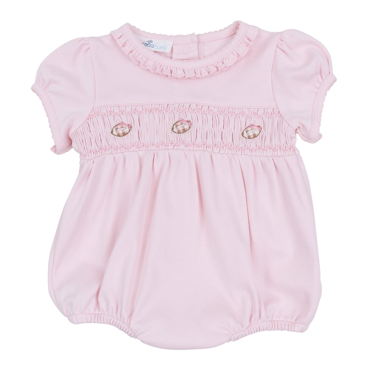 Magnolia Baby_Tiny Tailgater Smocked Bubble - Pink_1