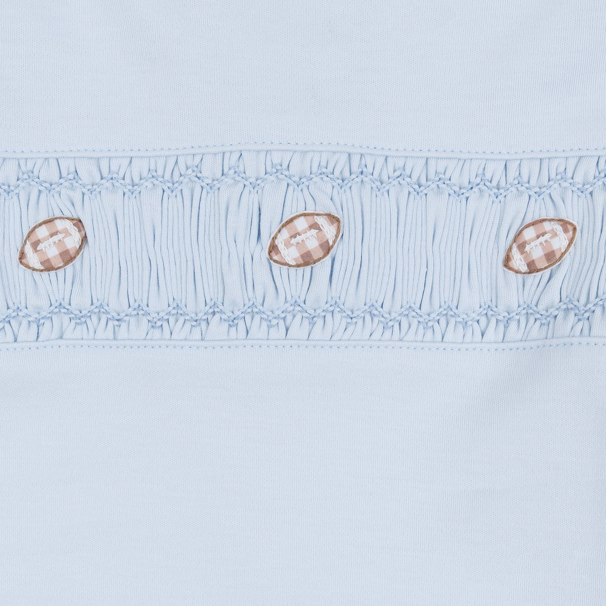 Magnolia Baby_Tiny Tailgater Smocked Footie - Light Blue_2