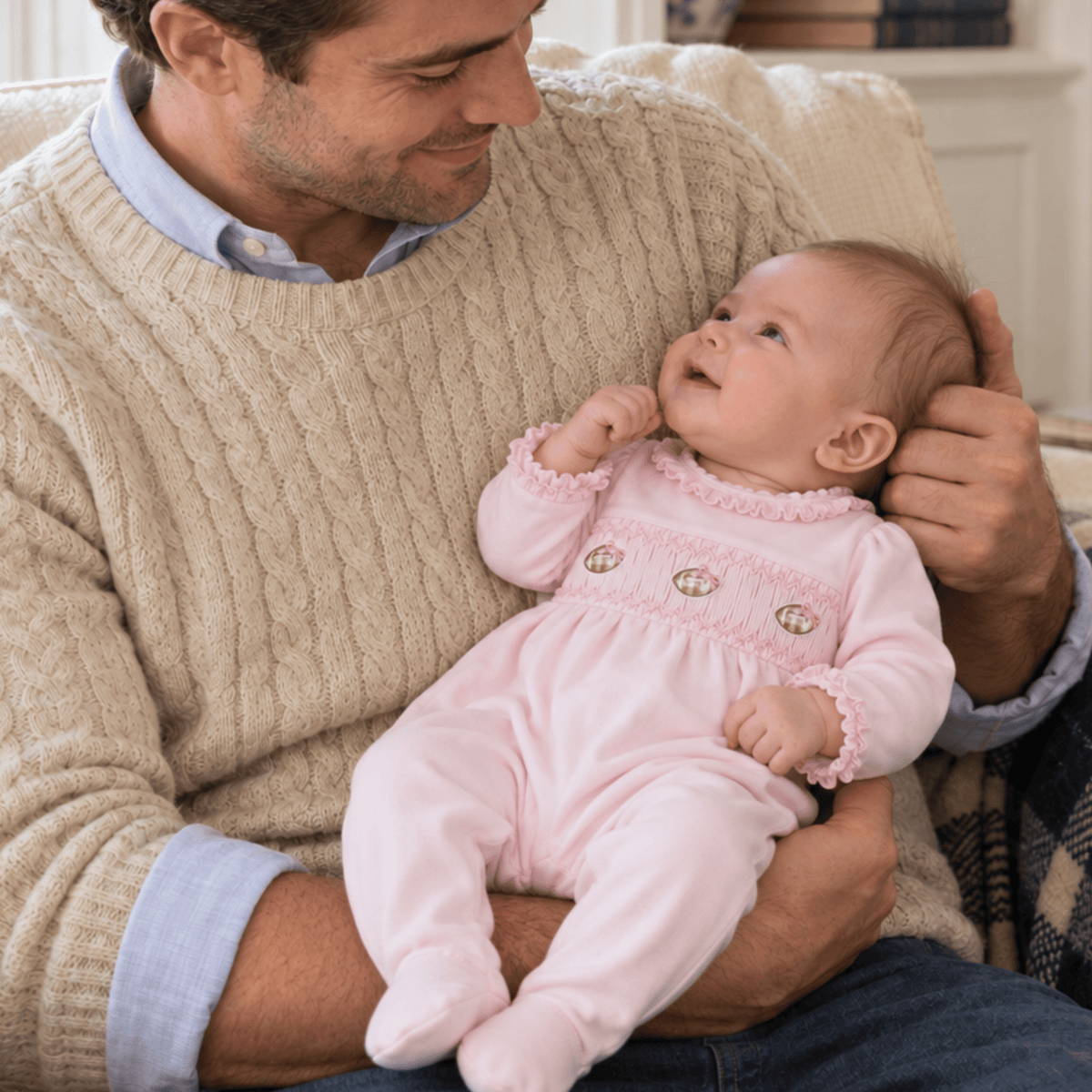 Magnolia Baby_Tiny Tailgater Smocked Footie - Pink_2