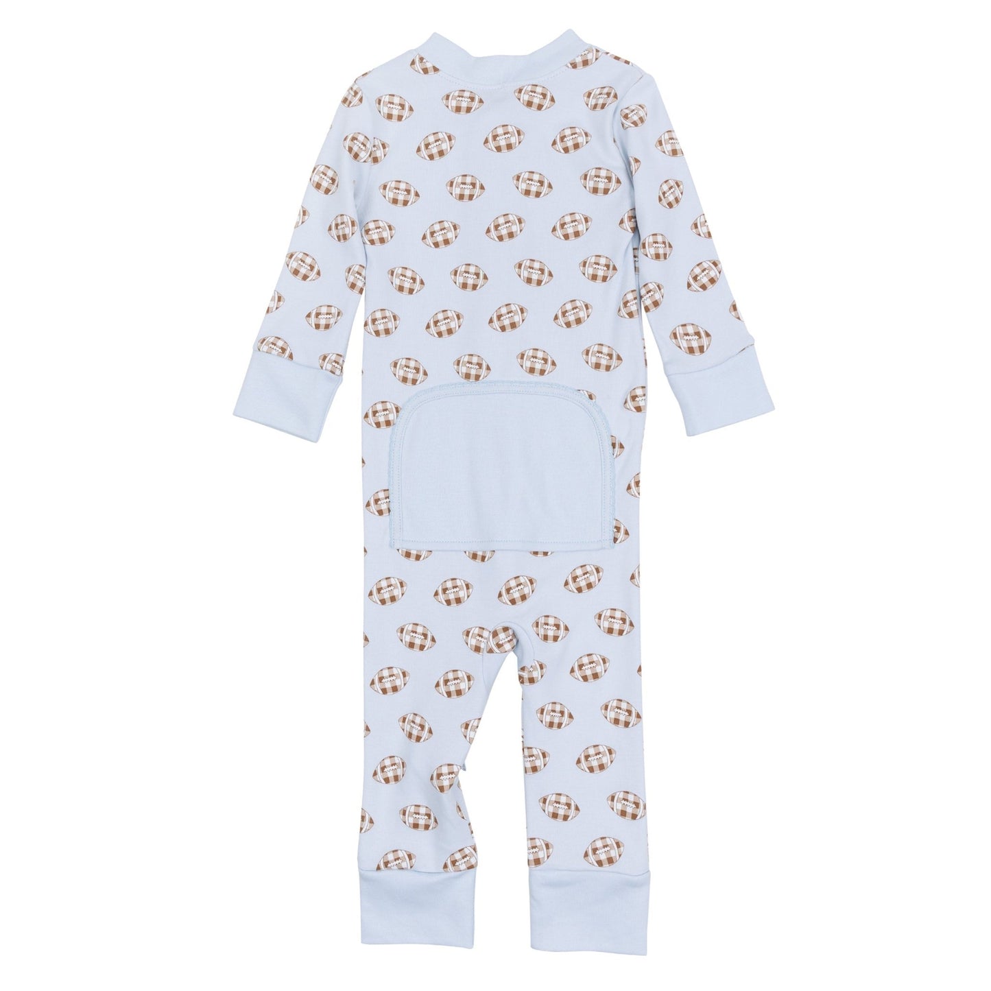 Magnolia Baby_Tiny Tailgater Zip Pajamas - Light Blue_3