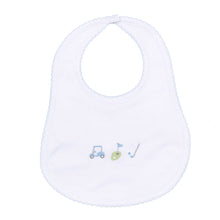  Tiny Tee Time Embroidered Bib - Light Blue - Magnolia BabyBib